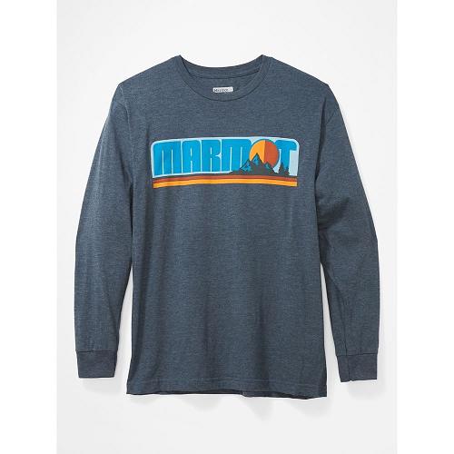 Marmot Clothes Navy NZ - Montane T-Shirts Mens NZ2901467